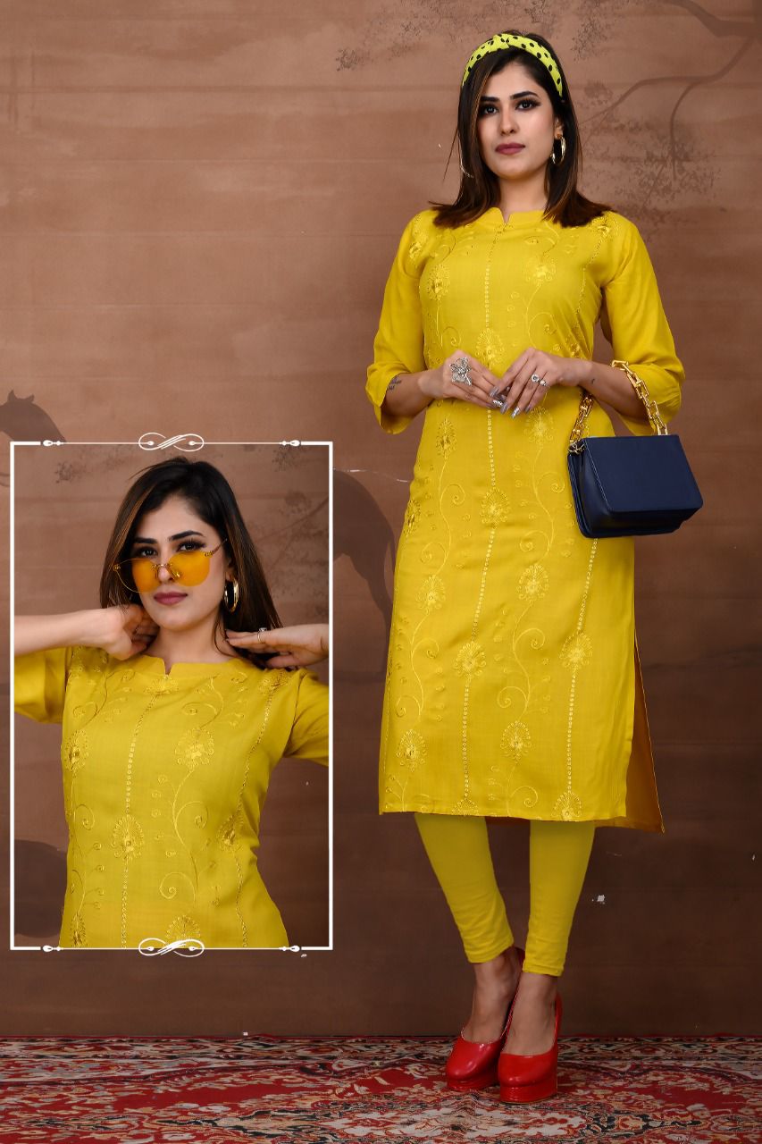 Sajni 2 Ethnic Regular Wear Rayon Slub Latest Designer Kurti Collection